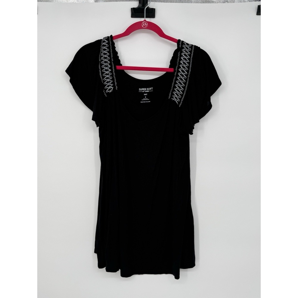 Torrid Super Soft Black Knit Vneck Top 2